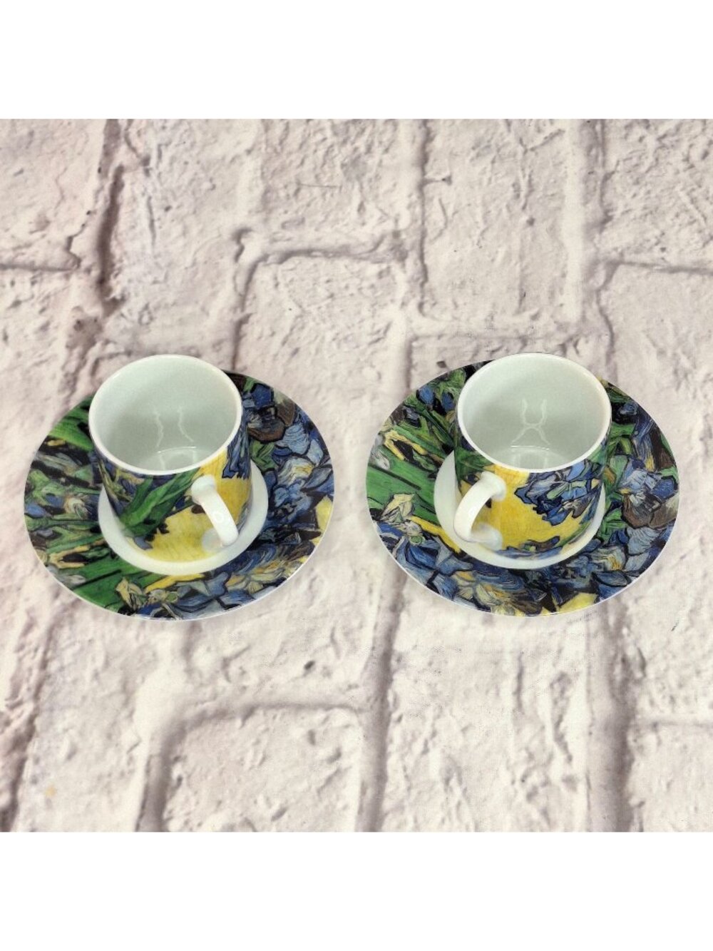 Van Gogh Museum Amsterdam Irises Espresso 2 Cup with Saucer Cafe Set